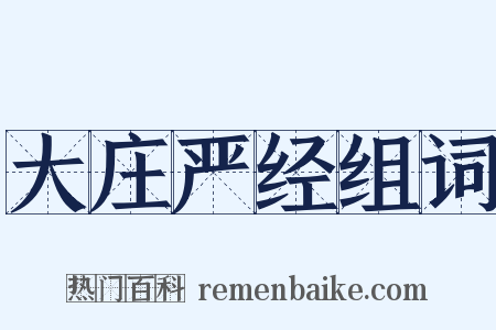 大庄严经组词是什么意思的图片